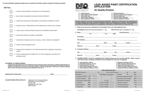 Lead-Based Paint Certification Application