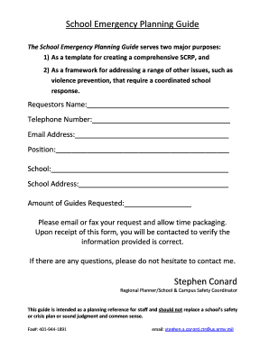 School Emergency Planning Guide Template