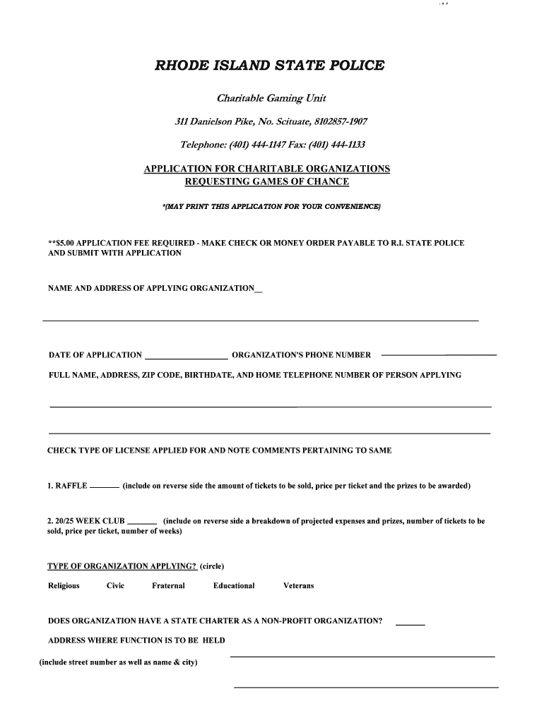 Fillable Online jamestownri Charitable Gaming Permit Town of