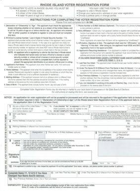 RHODE ISLAND VOTER REGISTRATION FORM - City of Pawtucket