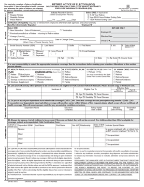 South Carolina Retiree Notice of Election