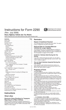 Form 2290 Instructions