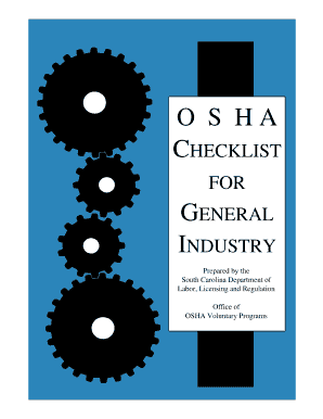 South Carolina OSHA General Industry Checklist