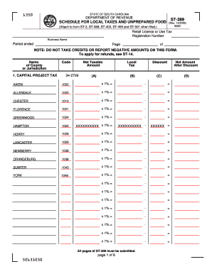 South Carolina Local Tax Schedule ST-389