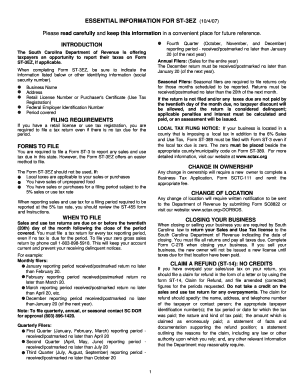 South Carolina ST-3EZ Tax Form