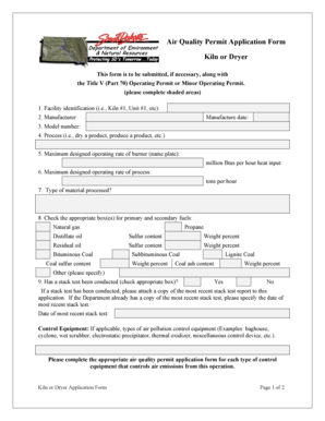 Air Quality Permit Application Form