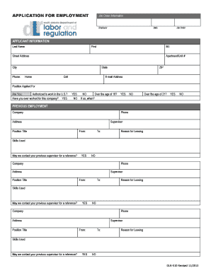 Employment Application Form