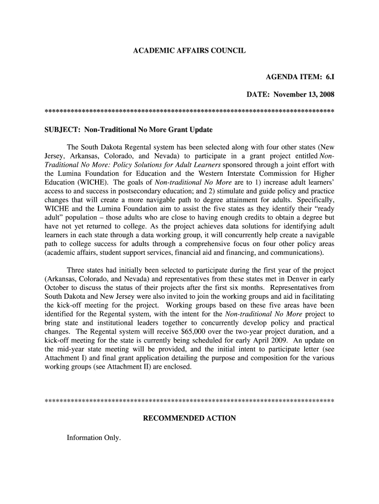 ACADEMIC AFFAIRS COUNCIL AGENDA ITEM: 6 I DATE Preview on Page 1