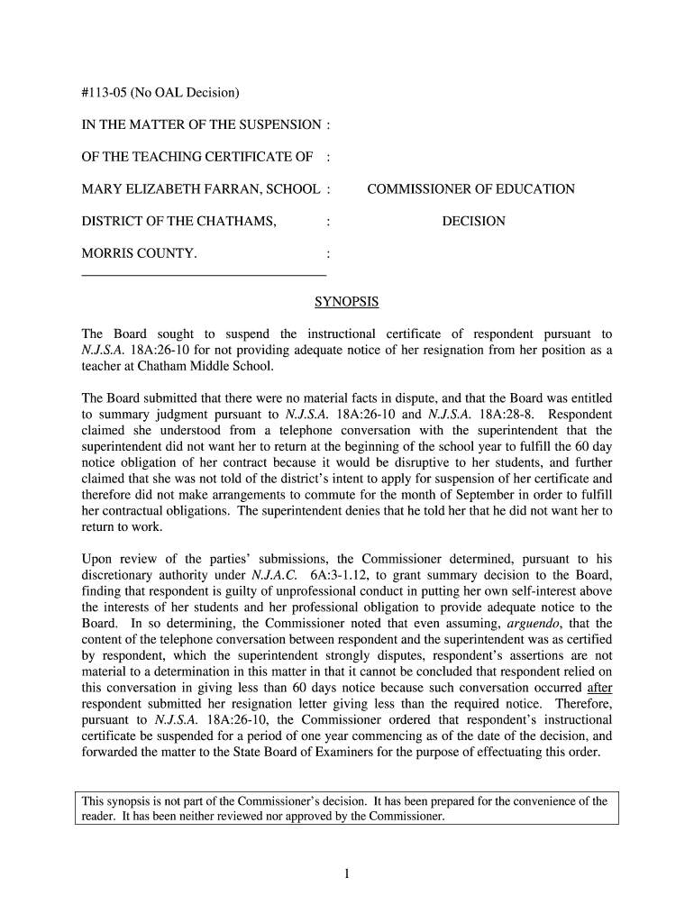 #113-05 (No OAL Decision) Preview on Page 1