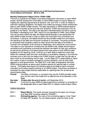 FHWA-1589 Monthly Employment Report