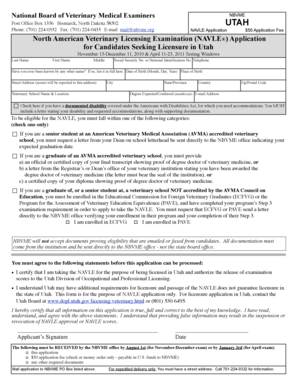 NAVLE Application for Utah Licensure
