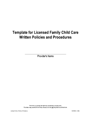 Licensed Family Child Care Policies & Procedures