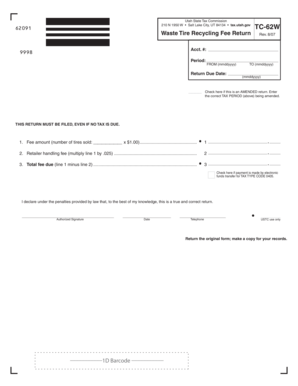 Utah Waste Tire Recycling Fee Return