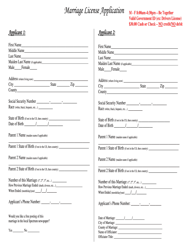 Washington county utah marriage license Fill out & sign online DocHub