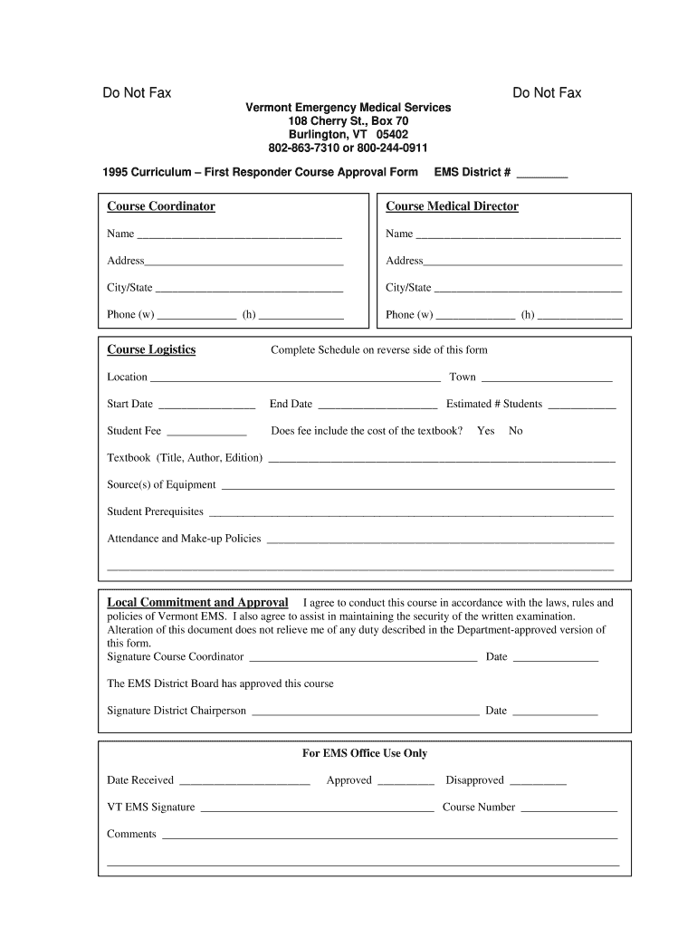 Do Not Fax Do Not Fax - Vermont Department of Health - healthvermont Preview on Page 1