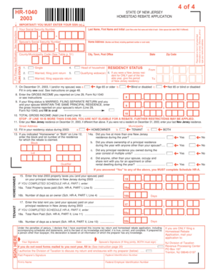 New Jersey Homestead Rebate Application