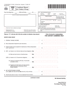 Vermont Unitary Group Combined Report