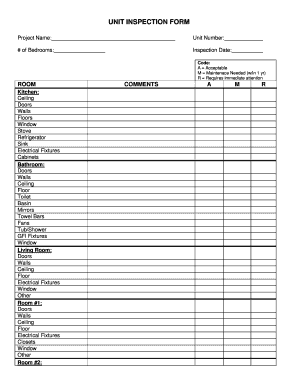 Fillable Online vhfa Unit Inspection Form - vhfa Fax Email Print ...