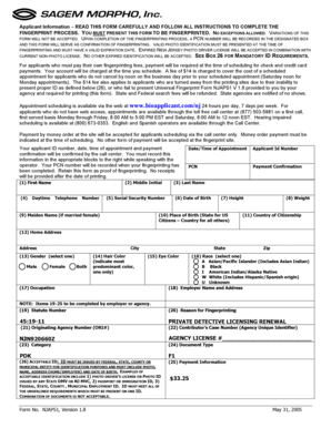New Jersey Fingerprinting Form