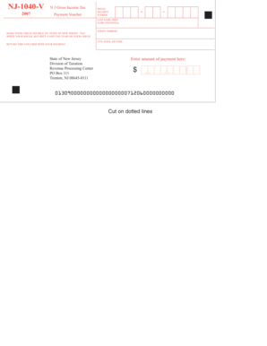 NJ-1040-V Tax Payment Voucher