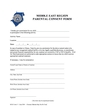 Middle East Region Parental Consent Form