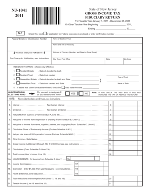 NJ-1041 Fiduciary Return