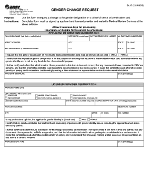 Virginia Gender Change Request Form