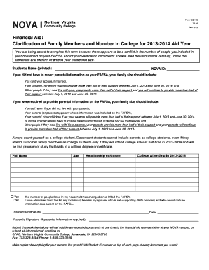 NOVA Financial Aid Form 125-102