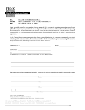 Letter of Medical Need