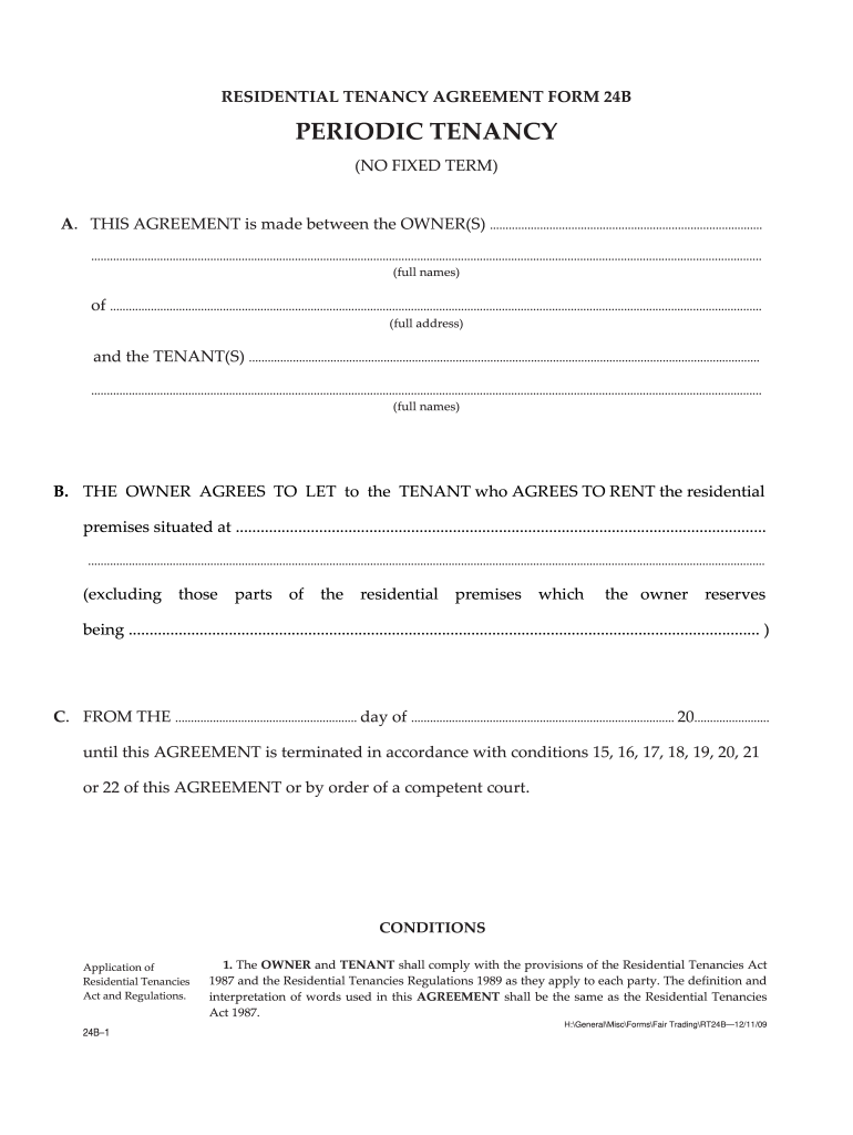 Residential Tenancy Agreement Form 22b - Fill Online, Printable Throughout private rental agreement template