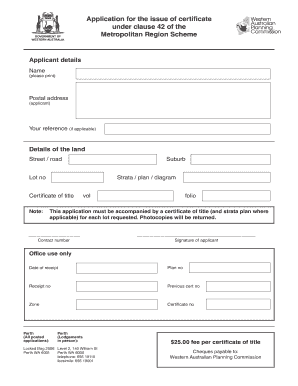 Certificate Application Form
