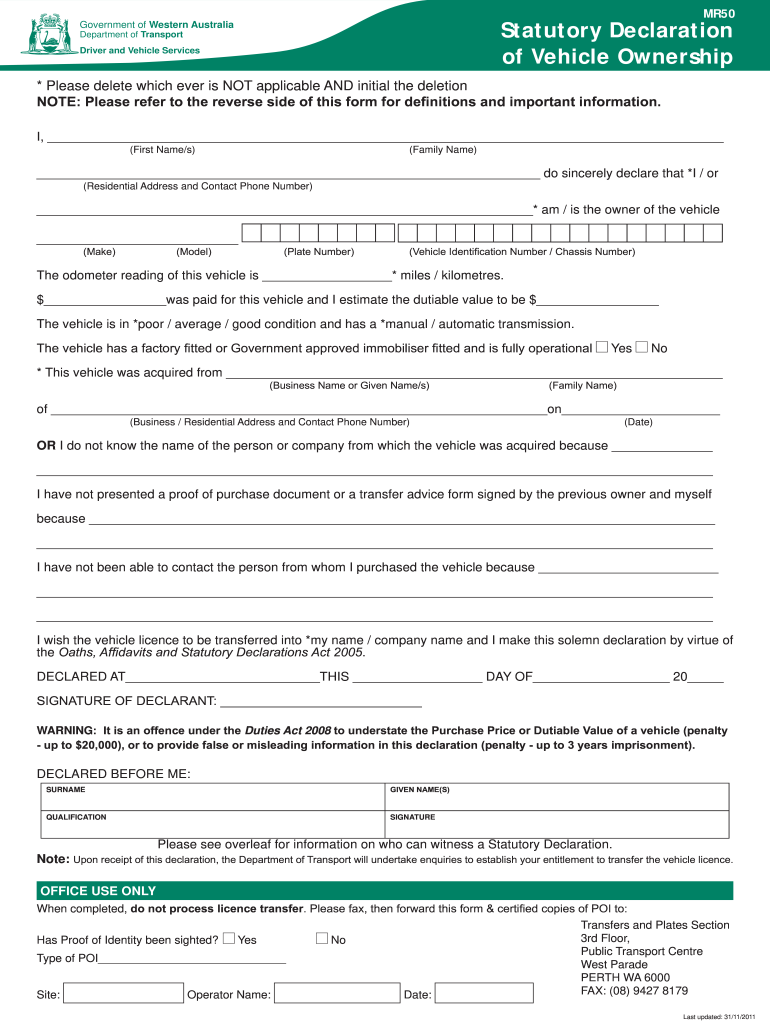 form 50 statutory online Preview on Page 1