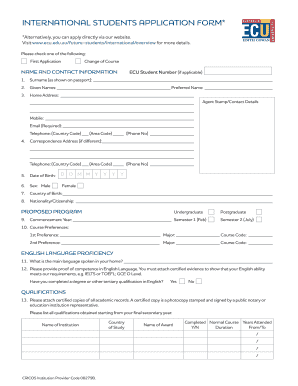 International Students Application Form