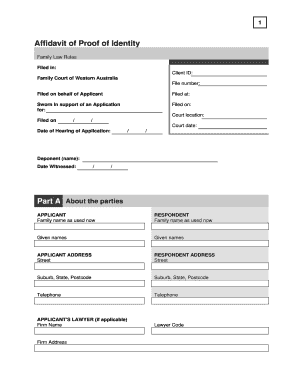 Affidavit of Proof of Identity (.pdf) - Family Court of Western Australia - familycourt wa gov