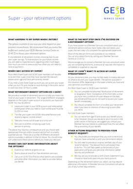 Retirement Options Form