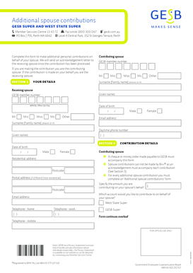 Additional Spouse Contributions Form