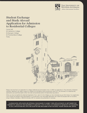 Student Exchange Residential College Application