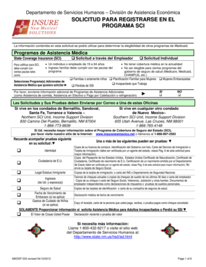 Solicitud para Registrarse en el Programa SCI