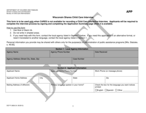 Wisconsin Shares Child Care Interview Form
