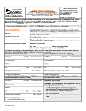 Wisconsin Change of Property Ownership Notice