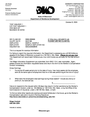 Wisconsin Worker’s Compensation Wage Information Supplement