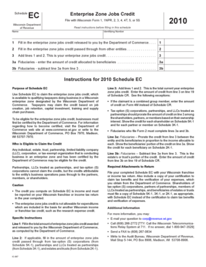 Wisconsin Enterprise Zone Jobs Credit Form