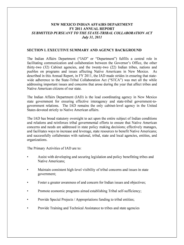 NEW MEXICO INDIAN AFFAIRS DEPARTMENT Preview on Page 1