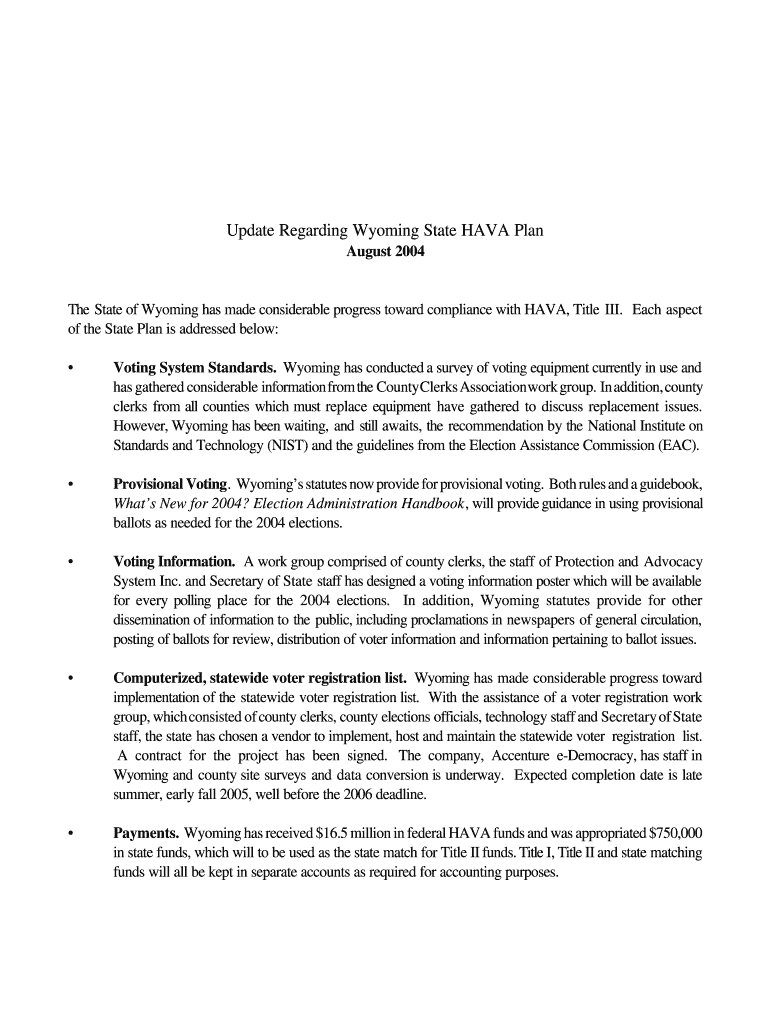 Wyoming Medicaid State Plan - Wyoming Department of Health Preview on Page 1