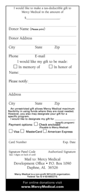 Mercy Medical Donation Form