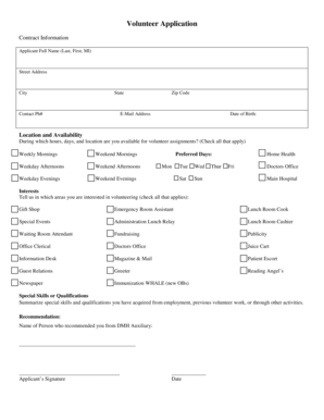 Volunteer Application Form