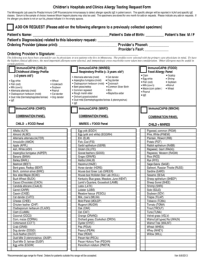 Allergy Testing Request Form