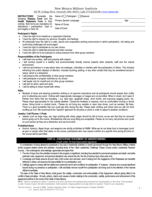 New Mexico Military Institute Release Form