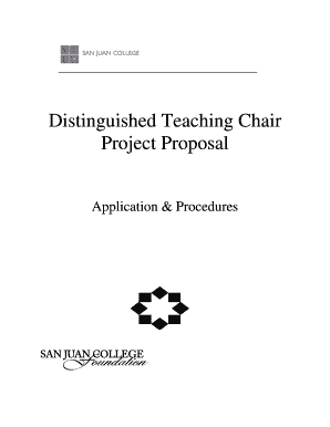 Distinguished Teaching Chair Project Proposal - San Juan College - sanjuancollege