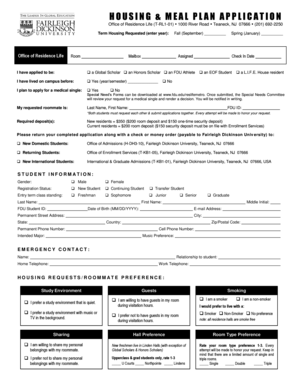 Housing & Meal Plan Application